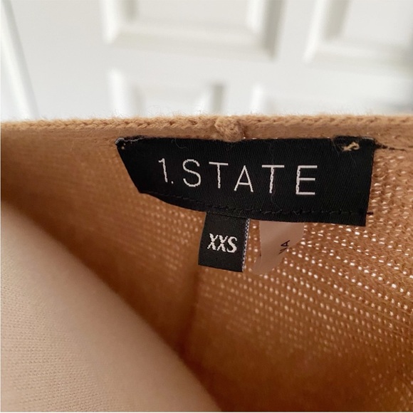 NWT 1. State Sweater Rib Knit Balloon Long Sleeve Wild Oak Tan Neutral Camel - Picture 6 of 15